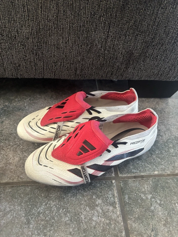 Adidas Predator Elite FG Cleats Size 7 Off White Red Black Colors - Image 2 of 4