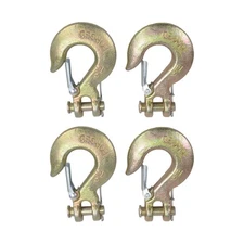 4PCS 5/16" Heavy Duty Grade 70 Forged Steel Clevis Slip Hook With Safety Latch