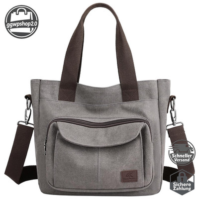 Canvas Handtasche Damen Hobo Schultertasche Multifunktional Vintage 3 Fächer