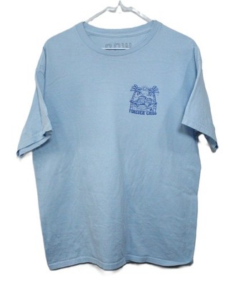 SCW Forever Chill Skeleton Beach Graphic T-Shirt Men's Size L T0486