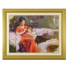 Pino (1939-2010), "Sweet Love" Framed Limited Edition Hand Embellished Giclee on