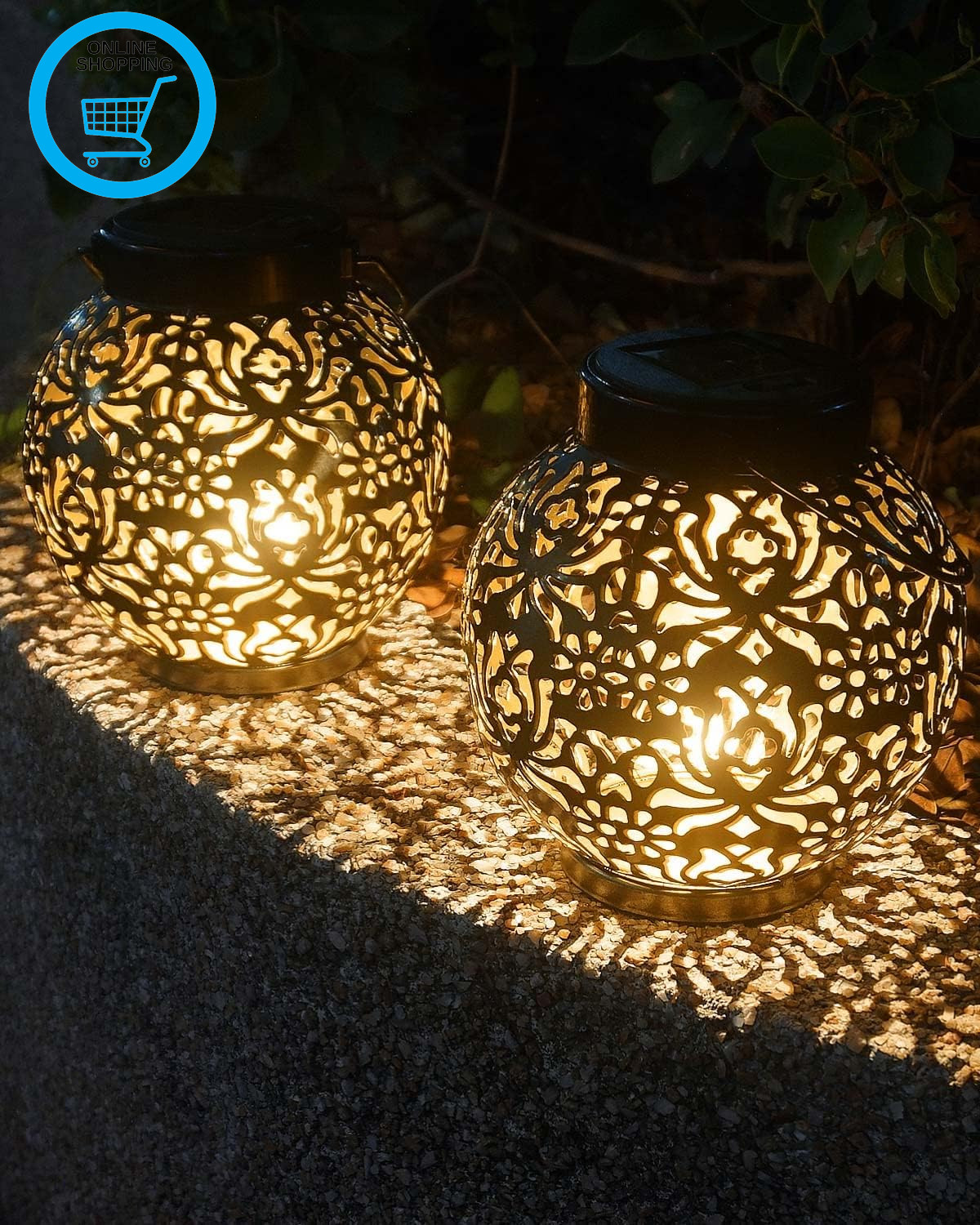 Unique Birthday Gift for Mum,  Solar Lanterns, 2Pack Outdoor Solar Lights with I