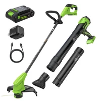 Greenworks 24V 12" String Trimmer+270 CFM Blower Combo Kit w/ 2Ah Battery