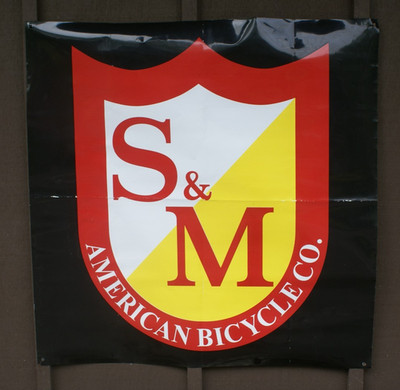S & M BMX bicycle vinyl advertising banner