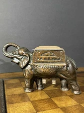 Antique Cast Iron Elephant Cigarette Dispenser Mechanical Bank Pat Pend 8"