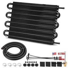 Upgrade 8 Pass Aluminium Transmission Oil Cooler, 5/16" Universal 8 Rows black