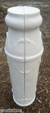 1/2 pedestal plastic mold birdbath stand sundial holder mould 19"H x 5.5"W
