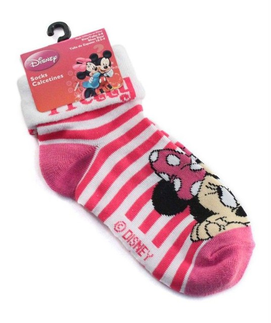 Disney Minnie Mouse Socks 3 Pairs Size 6 8 Stocking Stuffers Gifts