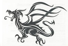 DRAGON TRIBAL temporary Tattoo
