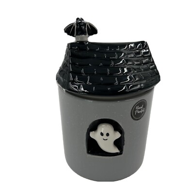 Cobwebs and Cauldrons Ceramic 5x9in Ghost House Cookie Jar AA01B16021