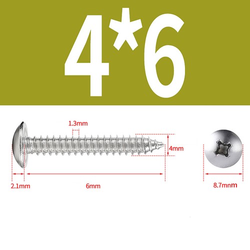 M4 6mm-60mm A2 Stainless Steel Phillips Pan Head Self Tapping Screws Tappers - Picture 8 of 21
