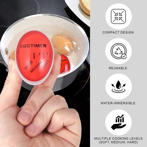 Egg Timer Perfect Boil Colour Changing Kitchen Cook Heat Perfectly Gadget 2 PC - Picture 2 of 15