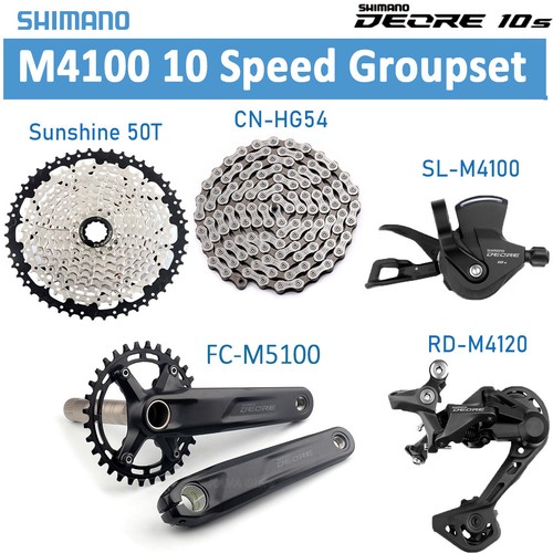 Shimano Deore M4100 10 Speed Groupset Shift Derailleur MTB 10V Crankset 32T 34T - Picture 12 of 14