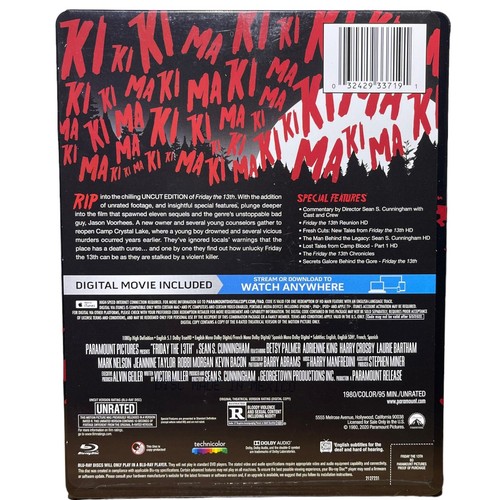 Friday The 13th 40th Anniversary Steelbook Limited Edition Blu-ray Sealed New - Picture 2 of 4
