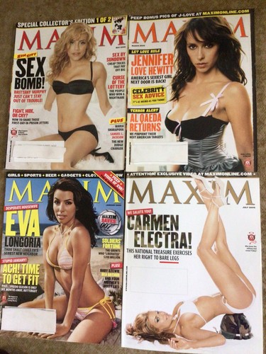 Lot Of 4 MAXIM Magazines 2005 Love Hewitt, Carmen Electra, Longoria, Sharapova - Picture 1 of 6