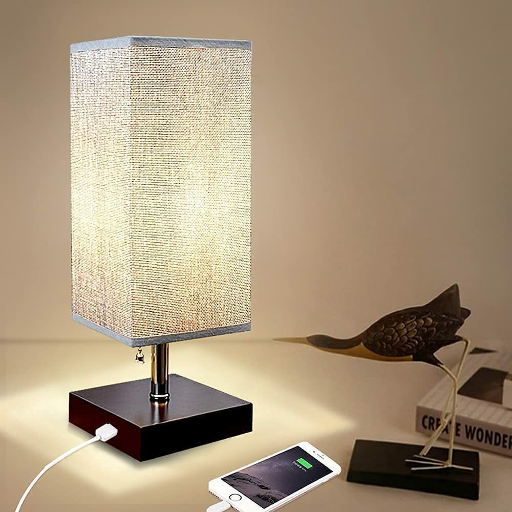 VOSFEEL Nachttischlampe Mit Ladefunktion - 15W Wireless Charging & Uhr