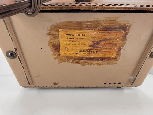 Vintage Crosley Model E30 AM/FM TUBE RADIO Untested, Neat 1950s Bakelite Decor - Picture 11 of 11