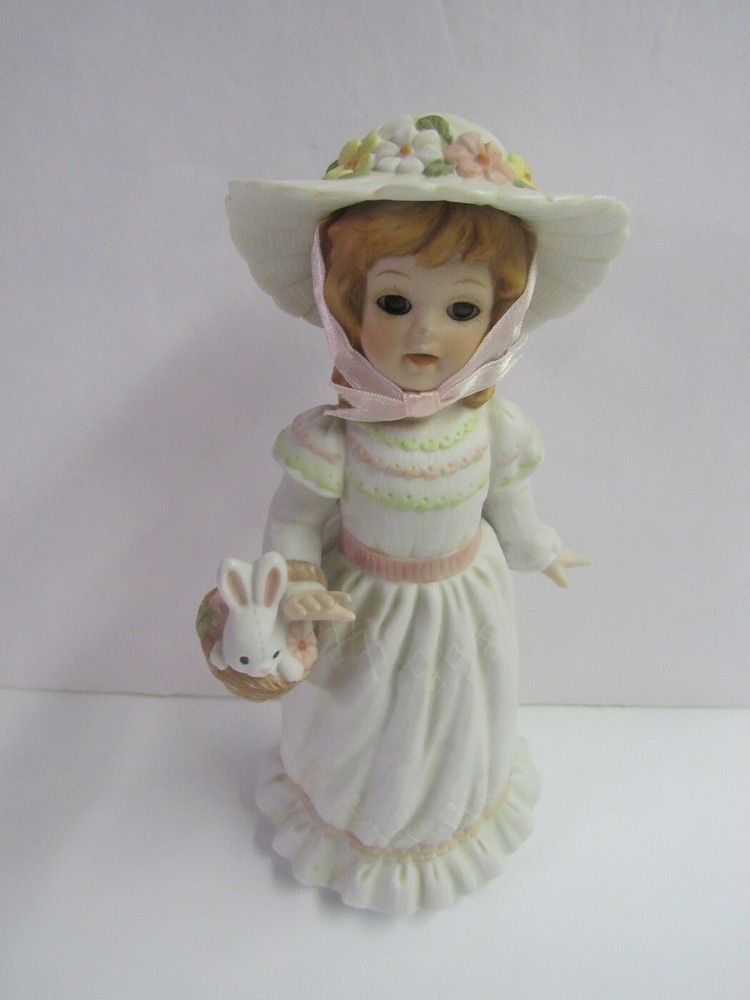 Vintage 1982 Enesco The Victorians Porcelain Easter Doll Figurine E-8821