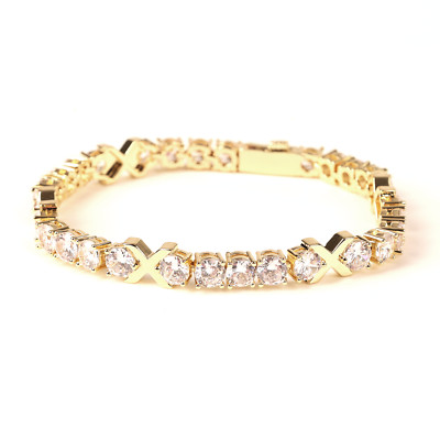 Gemma Kiss XO Armband in Gold, 19 cm, wasserdicht Schmuck Hochzeit