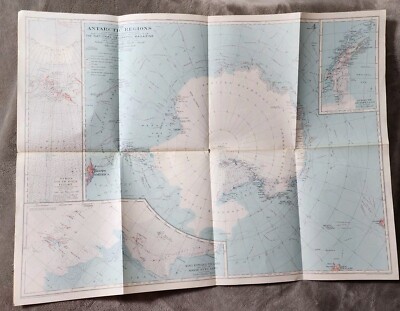 Vintage National Geographic 1932 Antarctic Regions Map