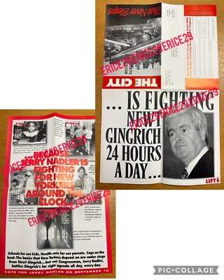 Jerry Nadler for Congress New York City Mailer foldout Poster