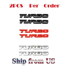 2PCS Universal Metal Turbo Badge Emblem Car Fender Trunk Tailgate Decal Sticker