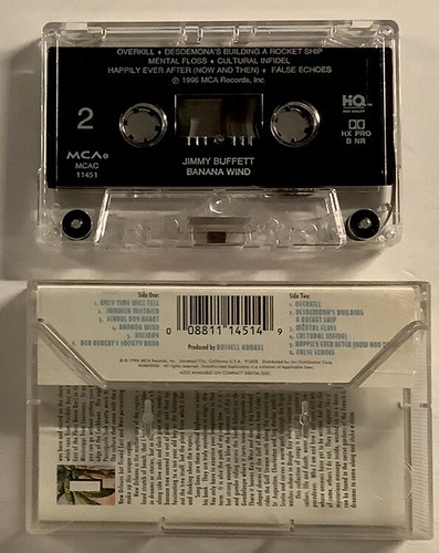 ROCK JIMMY BUFFETT BANANA WIND CASSETTE LIGHTLY USED 1996 EXCELLENT - Picture 2 of 3
