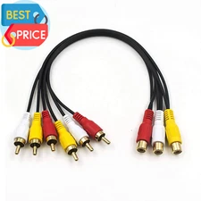 RCA Splitter Cable, AV Cable Splitter 3 RCA Female Jack to 6 RCA Male Plug RCA Y