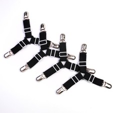 4pcs Triangle Bed Sheet Mattress Holder Fastener Grippers Clips Suspender Straps