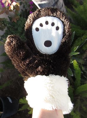 BROWN BEAR PAWS adult Men Women plush costume driving gloves animal warm buddy