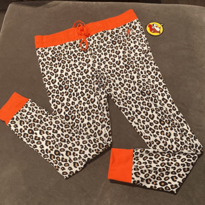 Buc-ee s Women s Leopard Drawstring Sleep Pants Size L NWT