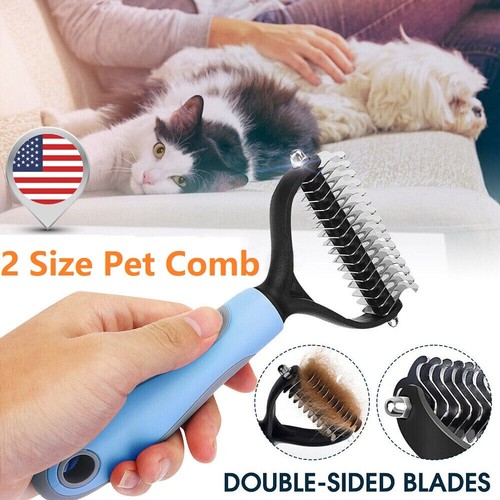 Pet Hair Removal Comb for Dogs Cat Double-sided Detangler Dematting Pet Brush - Picture 12 of 16