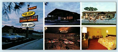 POSTKARTE PINE CONE MOTOR LODGE ORANGEBURG CALIFORNIA PANORAMAKARTE