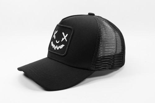 Lux Smile Patch Black Mesh Hat Snapback Cap New - Picture 2 of 5