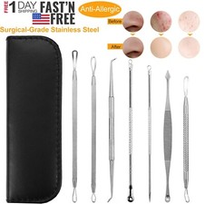 7Pcs Blackhead Remover Kit Pimple Comedone Acne Blemish Extractor Surgical-Grade