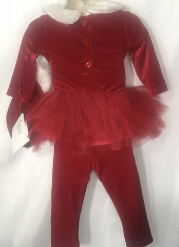 Blueberi Boulevard Girls Christmas Outfit Santa Style Red Tutu 3 Pc Size 6 - Picture 3 of 8