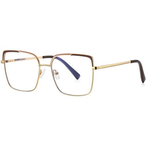 Gafas cuadradas para mujeres hombres monturas de metal delgadas bisagras de resorte doradas - Imagen 14 de 20
