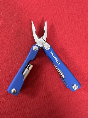 PROTOCOL 8 FUNCTION MINI MULTI TOOL WITH SHEATH - Pliers, Flashlight, Etc. - NOS