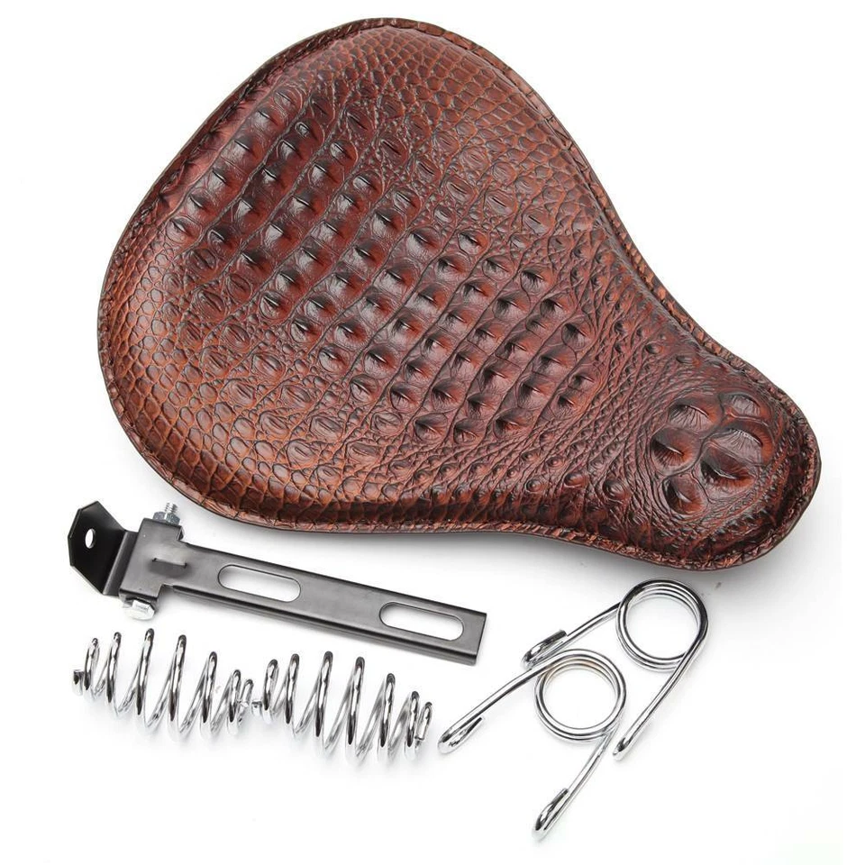 Asiento individual Bobber Alligator personalizado de 3" con resortes para Yamaha V-Star 650 950 1100 1300 Foto 4 de 4
