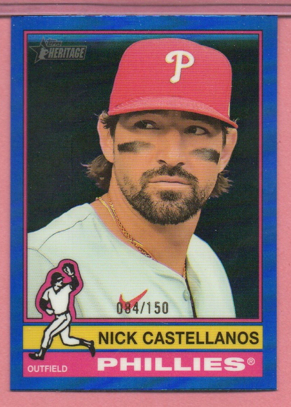 Nick Castellanos Philadelphia Blue Chrome 2025 Topps Heritage #315 #084/150
