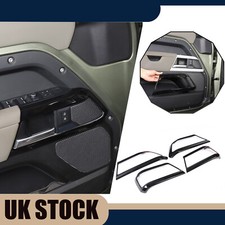 Glossy Black Inner Interior Door Handle Frame Trim For Defender 110 2020‑2024