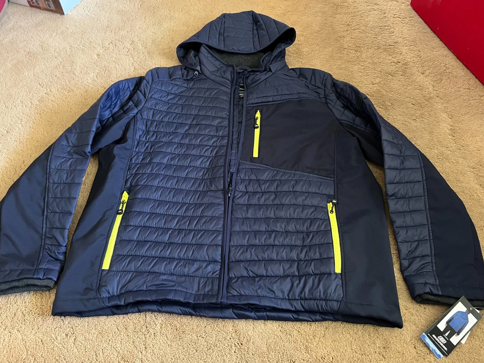 Skechers Men’s Nylon Hooded Navy Jacket Coat NWT Size 2XL