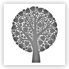 Heart Tree 1 Valentine Stencil - Choose a Size - Laser-Cut Reusable Plastic