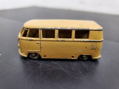 VINTAGE 50'S BUDGIE TOYS TAN VOLKSWAGEN MICRO BUS NO.12 MADE IN