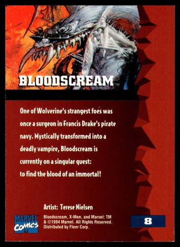 1995 1995 Fleer Ultra Marvel X-Men #8 Bloodscream - Picture 2 of 2