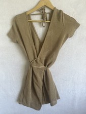Princess Polly Womens Sedona Tan Beige Wrap Mini Dress Knit Size 10 Brand New