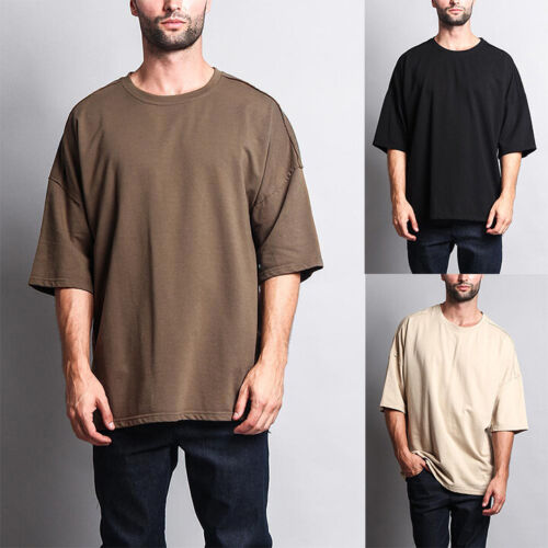 Victorious Men's Hipster Extra Wide Oversize Baggy Boxy T-Shirt TS7051 ...