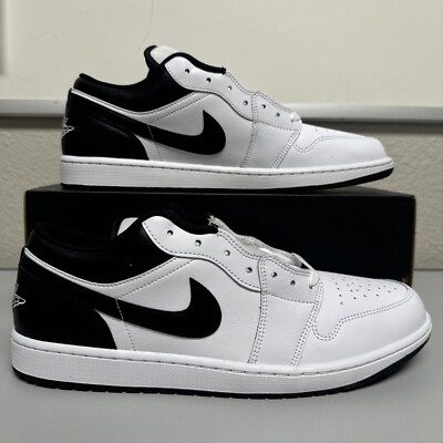 Nike Air Jordan 1 Low 'White Black' 553558-132 Men's Size 14