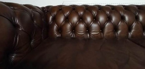Casa Padrino Luxus Chesterfield Leder Sofa Vintage Dunkelbraun 240 cm Echtleder - Bild 4 von 5