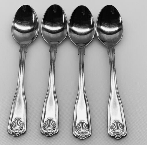 SILVERWARE WALLACE COUNTRY SEA SHELL 18/8 - 4 TEASPOONS 6 3/4" GR8 4 EASTER